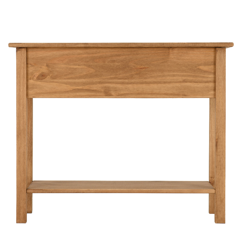 Central Wooden Console Table With 2 Drawers In Oak