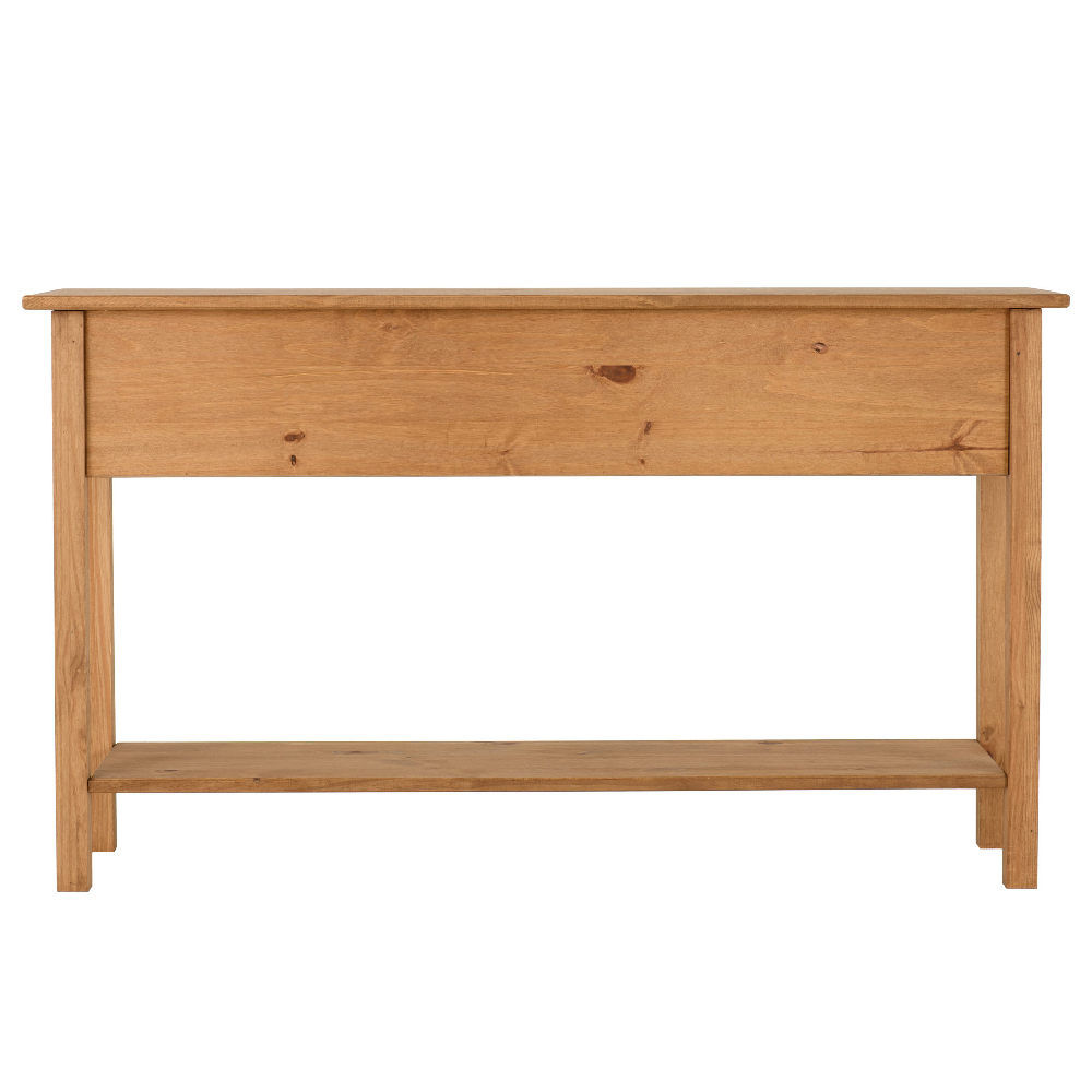 Central Wooden Console Table With 3 Drawers In Oak