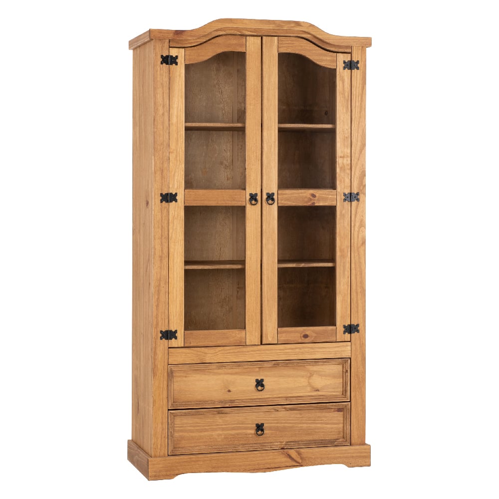 Read more about Central wooden display cabinet with 2 doors 2 drawers in oak