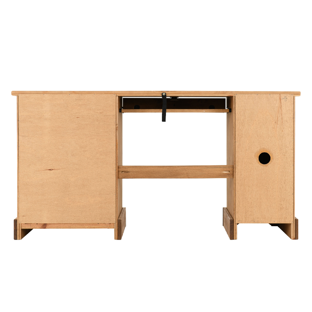 Central Wooden Laptop Desk With 3 Drawers In Oak