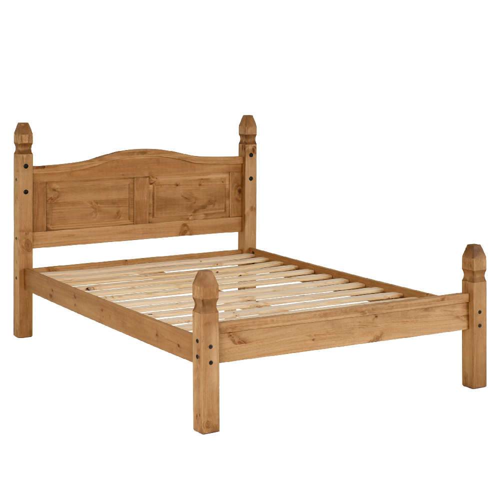 Central Wooden Low Foot Double Bed In Oak