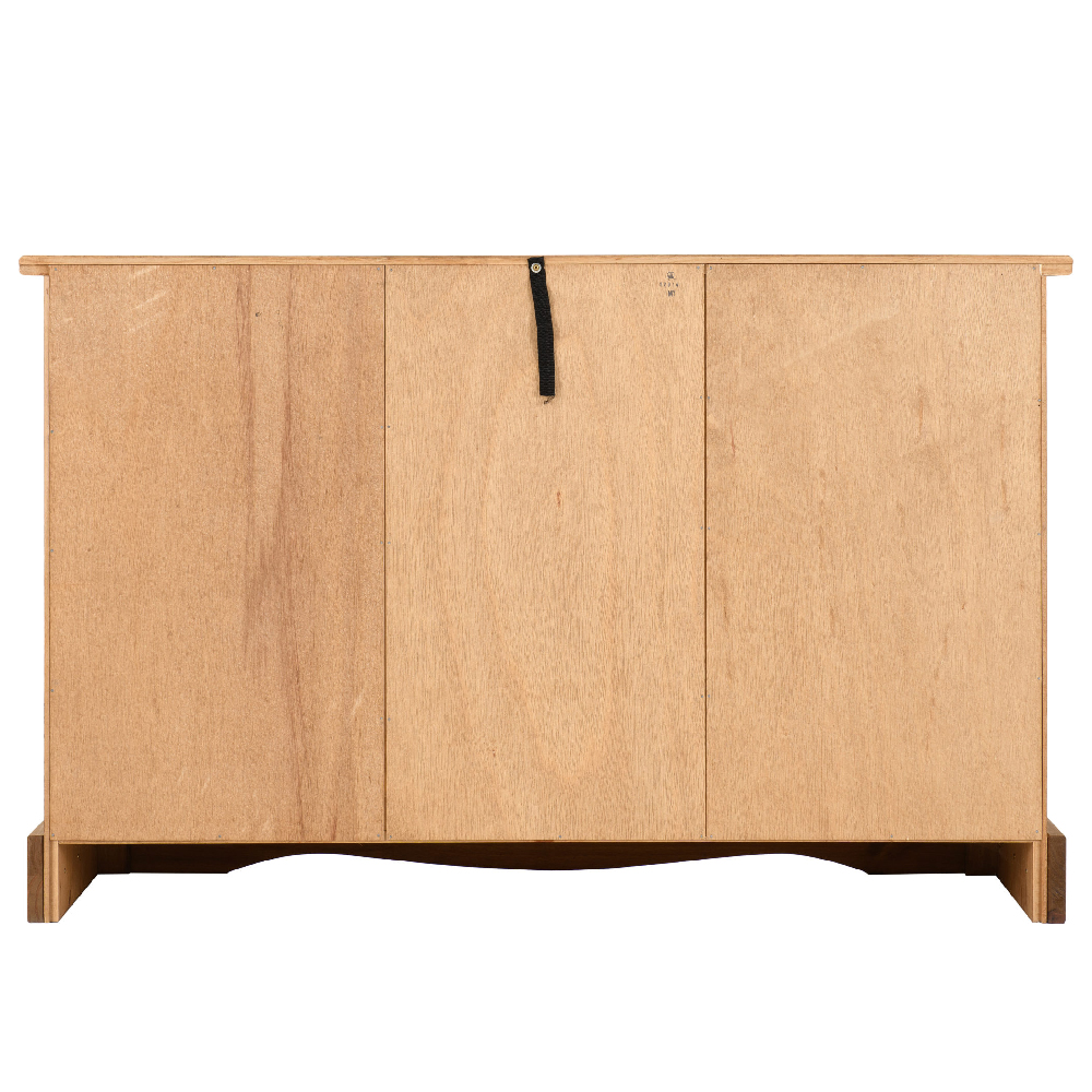 Central Wooden Sideboard With 2 Doors 5 Drawers In Oak
