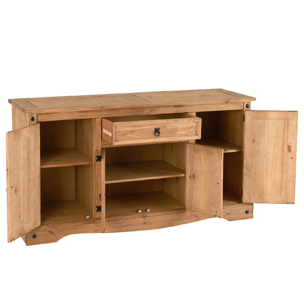 Central Wooden Sideboard With 4 Doors 1 Drawer In Oak