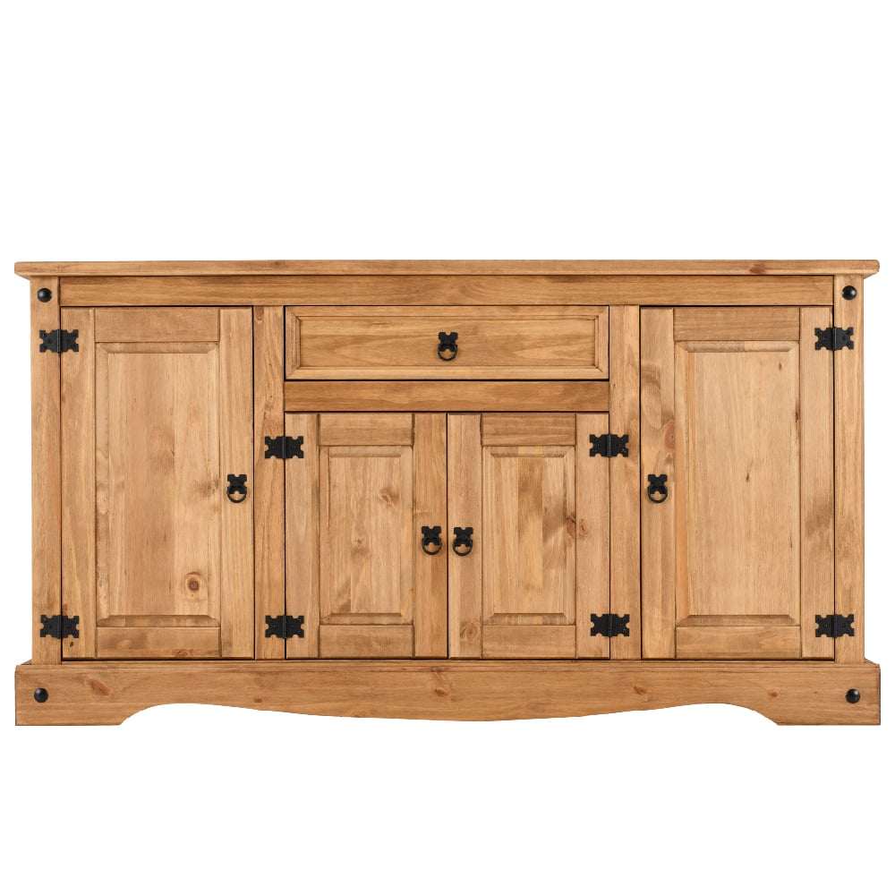 Central Wooden Sideboard With 4 Doors 1 Drawer In Oak