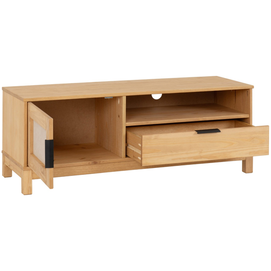 Central Wooden TV Stand With 1 Door 1 Drawer In Oak