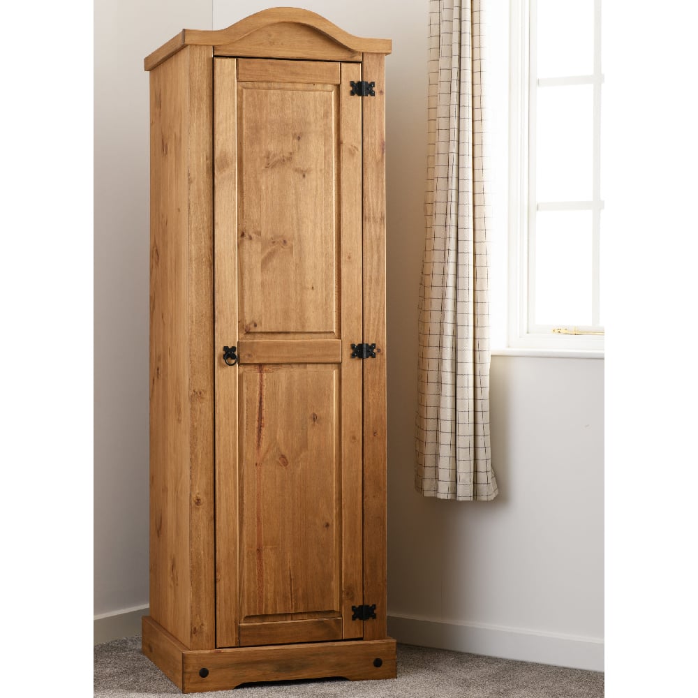 Read more about Central wooden wardrobe with 1 door in oak