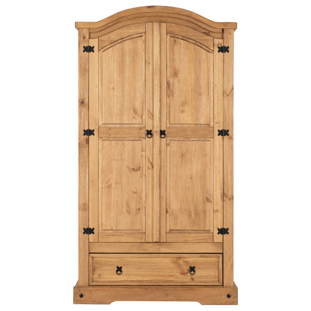 Central Wooden Wardrobe With 2 Doors 1 Drawer In Oak