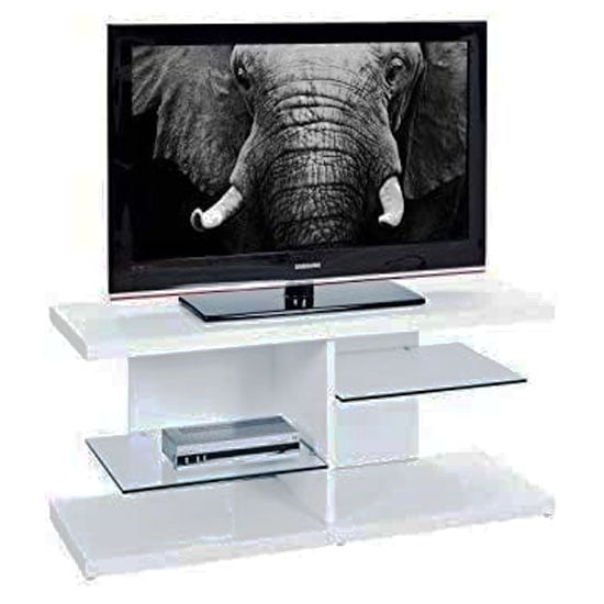 Centum Wooden TV Stand In High Gloss White Furniture in Fashion