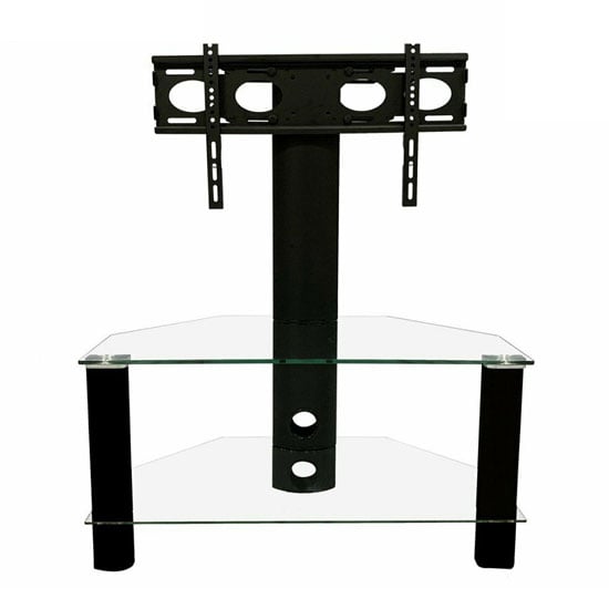 Clevedon Glass TV Stand In Black With Bracket_1
