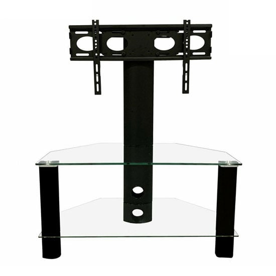 Photo of Clevedon glass tv stand in black with bracket