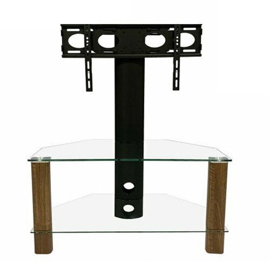 Photo of Clevedon glass tv stand in walnut with bracket