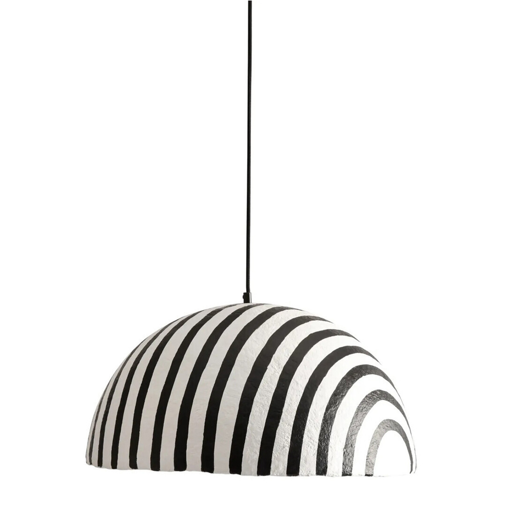 Cerano Metal Domed Ceiling Pendant Light in Black and White