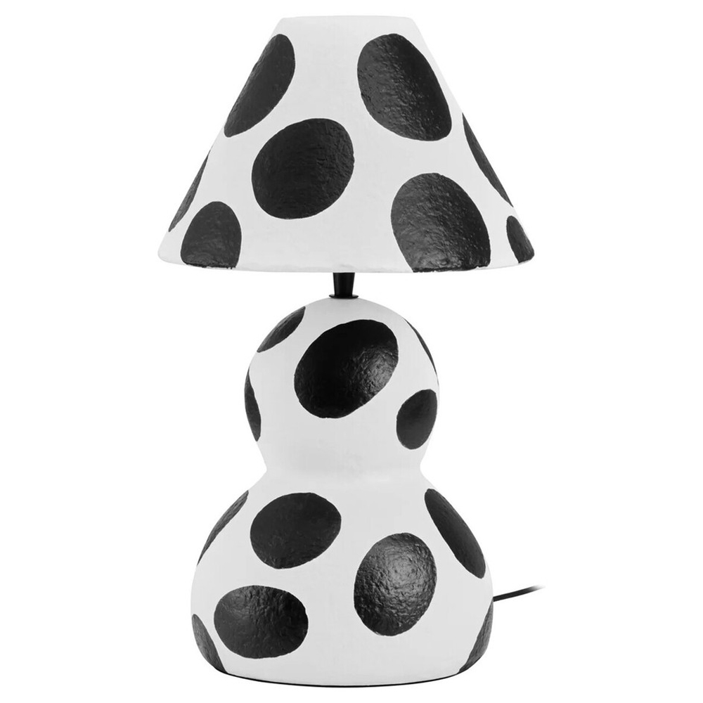 Cerano Metal Polka Dot Table Lamp in Black and White