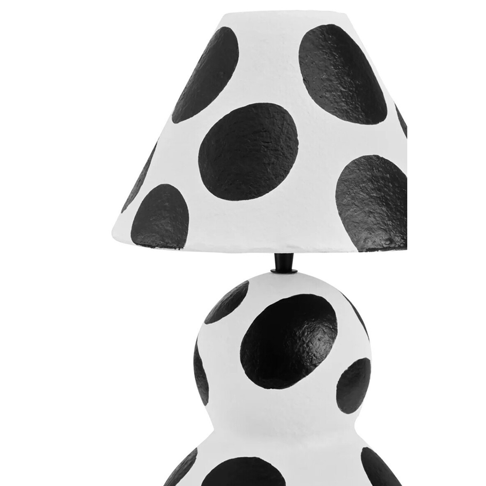 Cerano Metal Polka Dot Table Lamp in Black and White