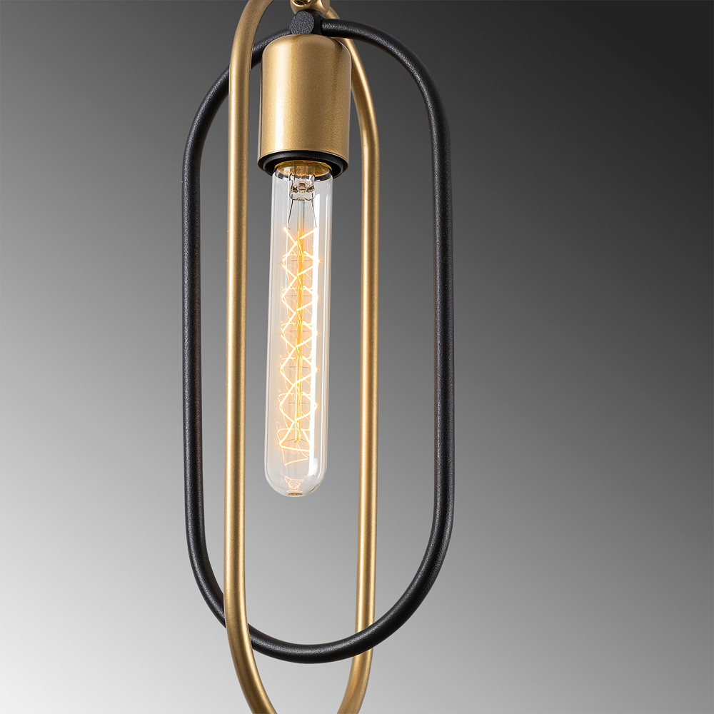 Cerco 3 Light Metal Ceiling Pendant Light in Black and Gold