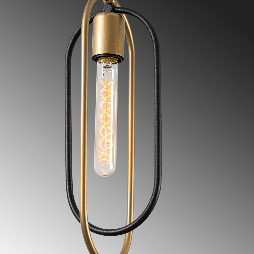 Cerco 3 Light Metal Cluster Pendant Light in Black and Gold