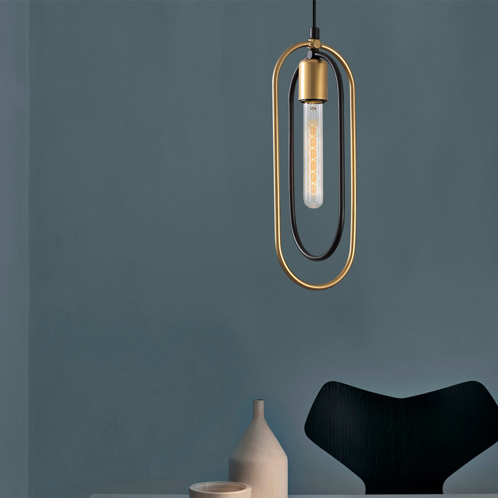 Cerco Metal Ceiling Pendant Light in Black and Gold