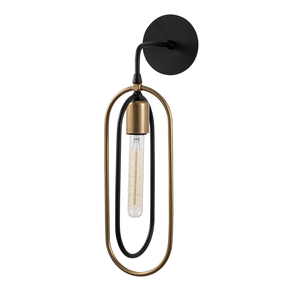 Cerco Metal Wall Light in Black and Gold
