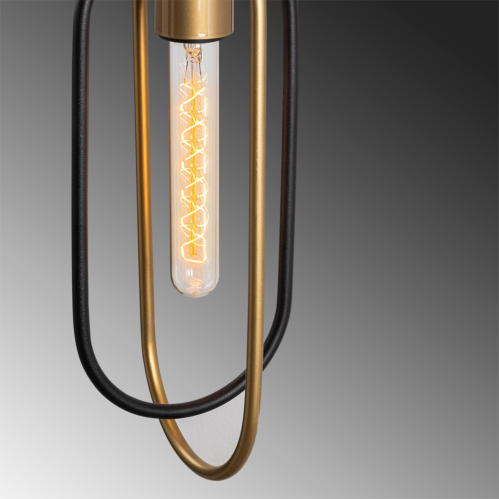 Cerco Metal Wall Light in Black and Gold