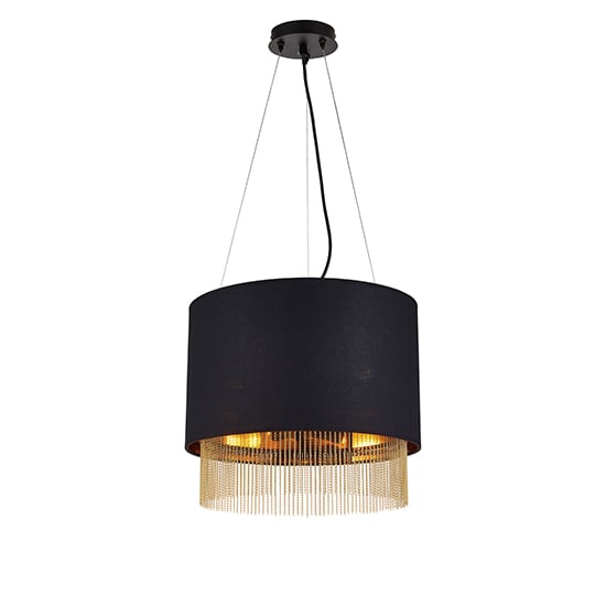 Product photograph of Ceres 3 Lights Pendant Ceiling Light In Black Shade from Furniture in Fashion