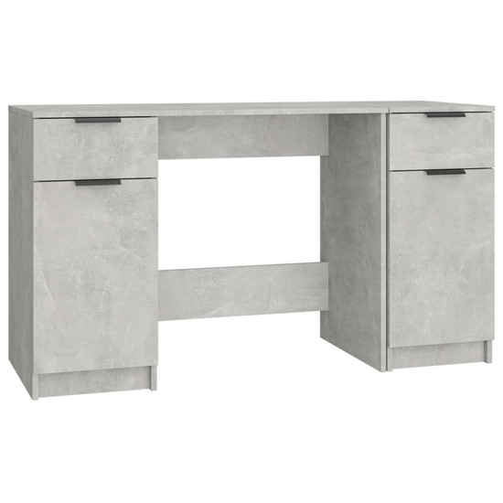 Ceri Computer Desk With 2 Doors 2 Drawers In Concrete Effect