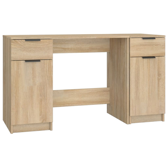 Ceri Computer Desk With 2 Doors 2 Drawers In Sonoma Oak
