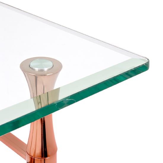 Cerrito Tall Clear Glass Side Table With Copper Metal Base_2