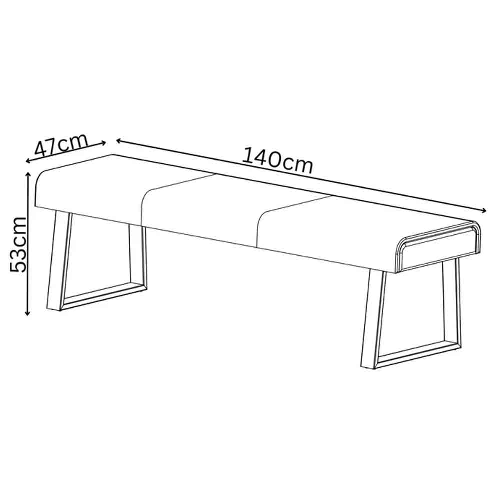 Cerritos Fabric Backless Dining Bench in Grey