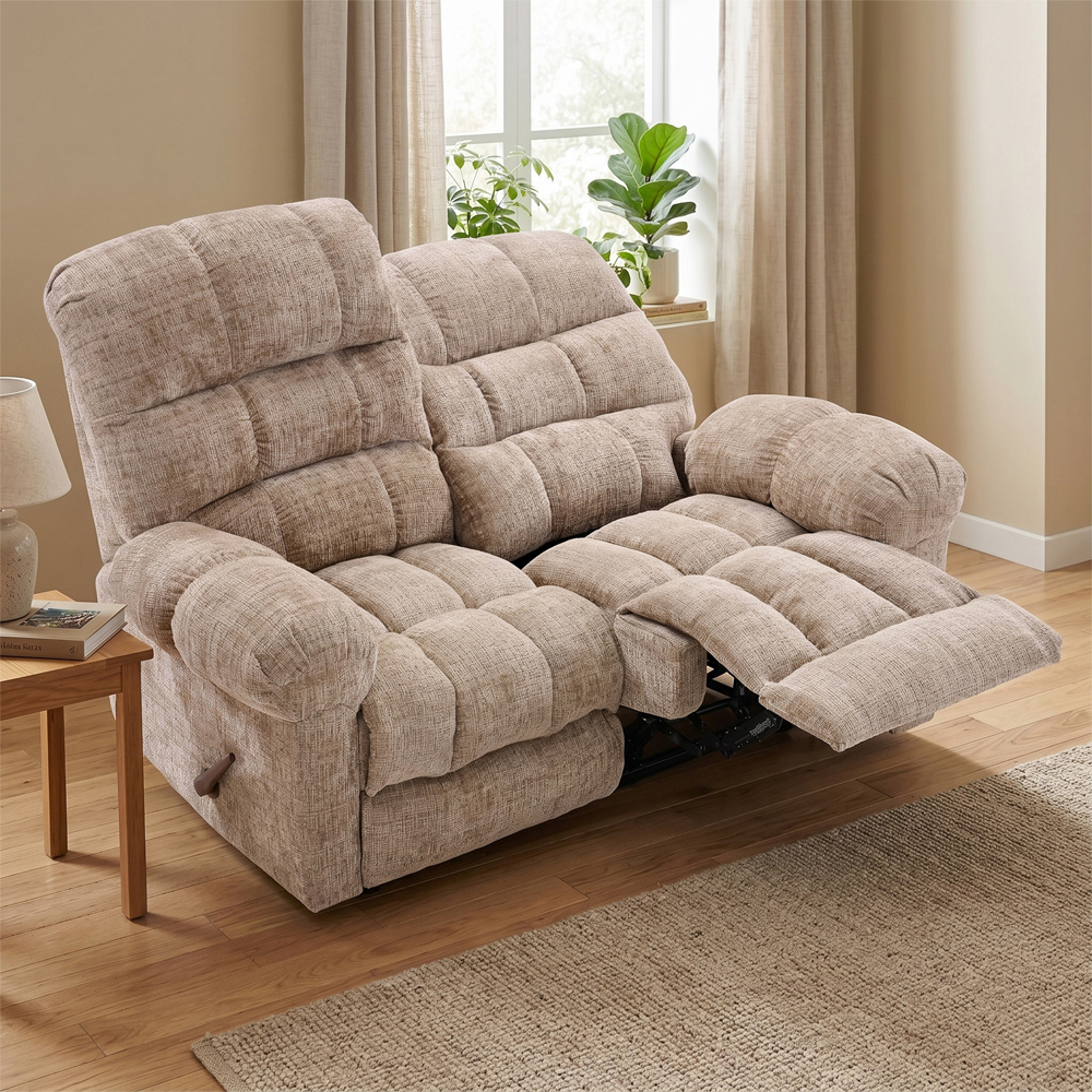 Cerritos Fabric Manual Recliner 2 Seater Sofa in Beige
