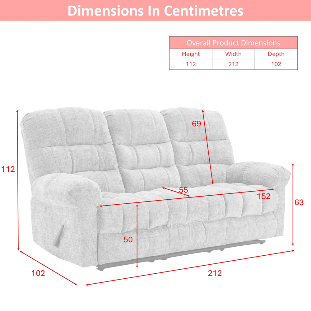Cerritos Fabric Manual Recliner 3+1+1 Sofa Set in Beige