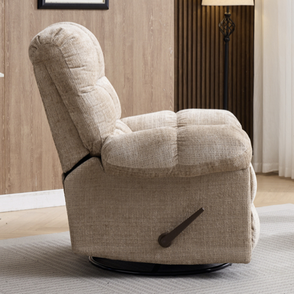 Cerritos Fabric Swivel Recliner Chair - Beige