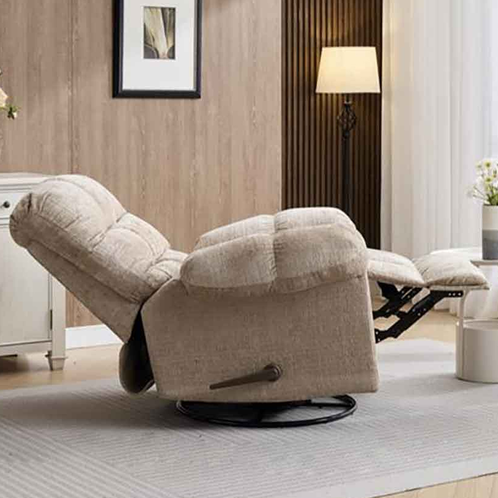 Cerritos Fabric Swivel Recliner Chair - Beige
