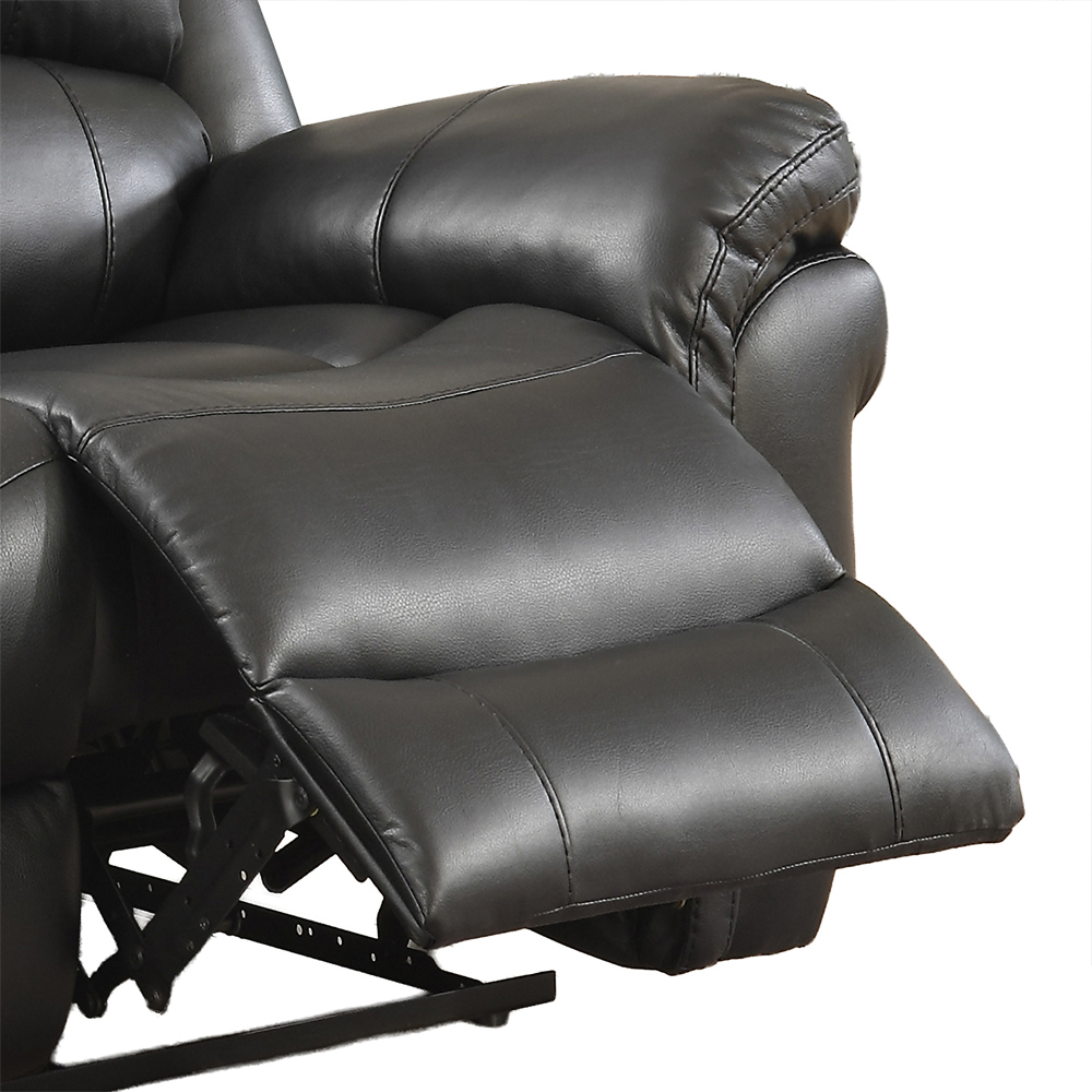 Cerritos Faux Leather 3+2 Seater Sofa Set In Black