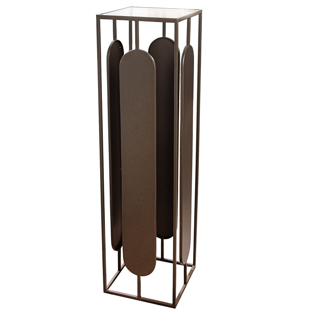 Cerritos Large Glass Metal Decorative Pillar In Anthracite