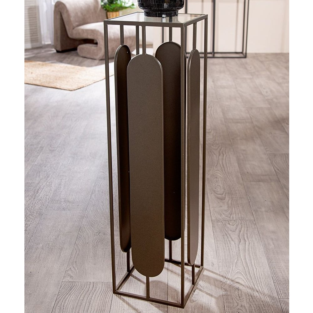 Cerritos Large Glass Metal Decorative Pillar In Anthracite