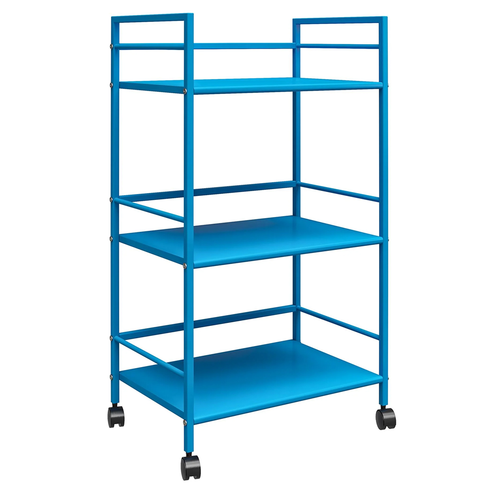 Cerritos Metal Drinks Serving Trolley With 3 Shelves In Blue