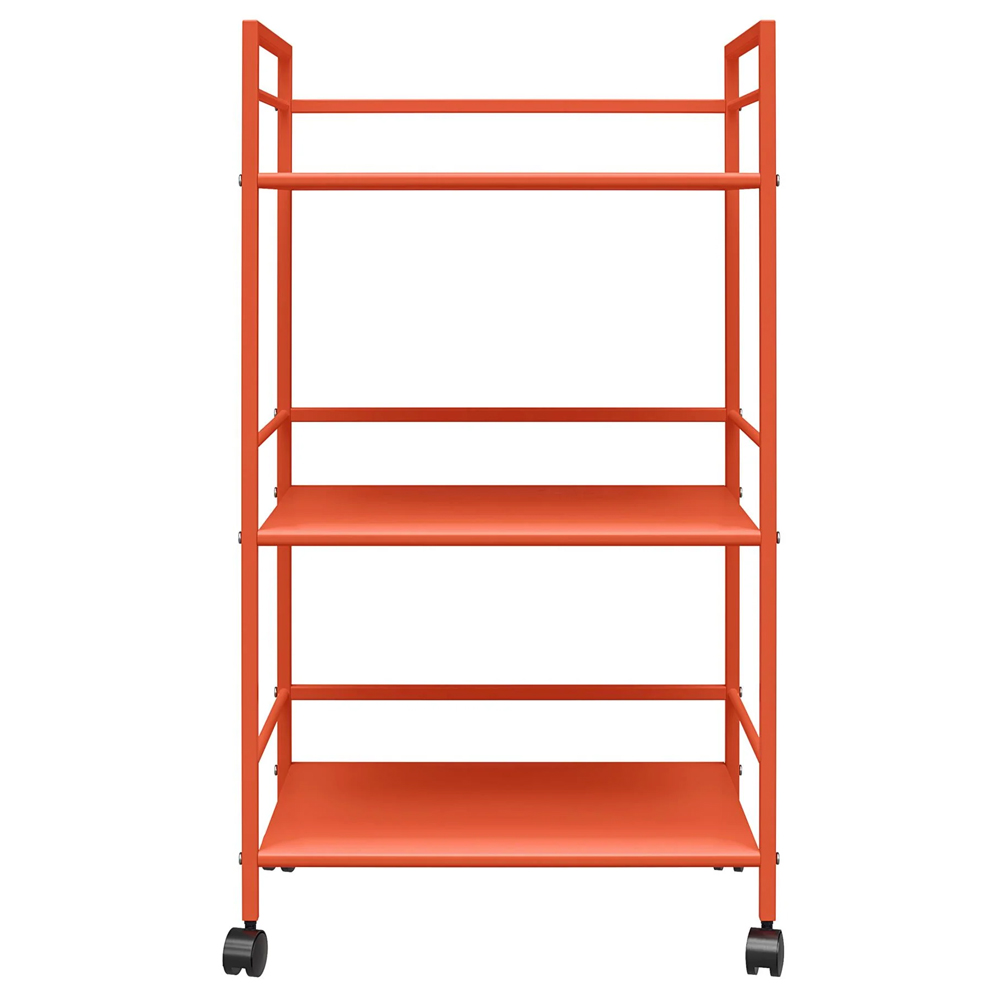Cerritos Metal Drinks Serving Trolley With 3 Shelves In Orange