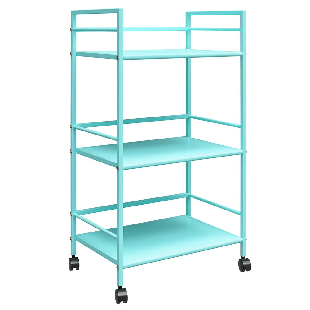 Cerritos Metal Drinks Serving Trolley With 3 Shelves In Spearmint