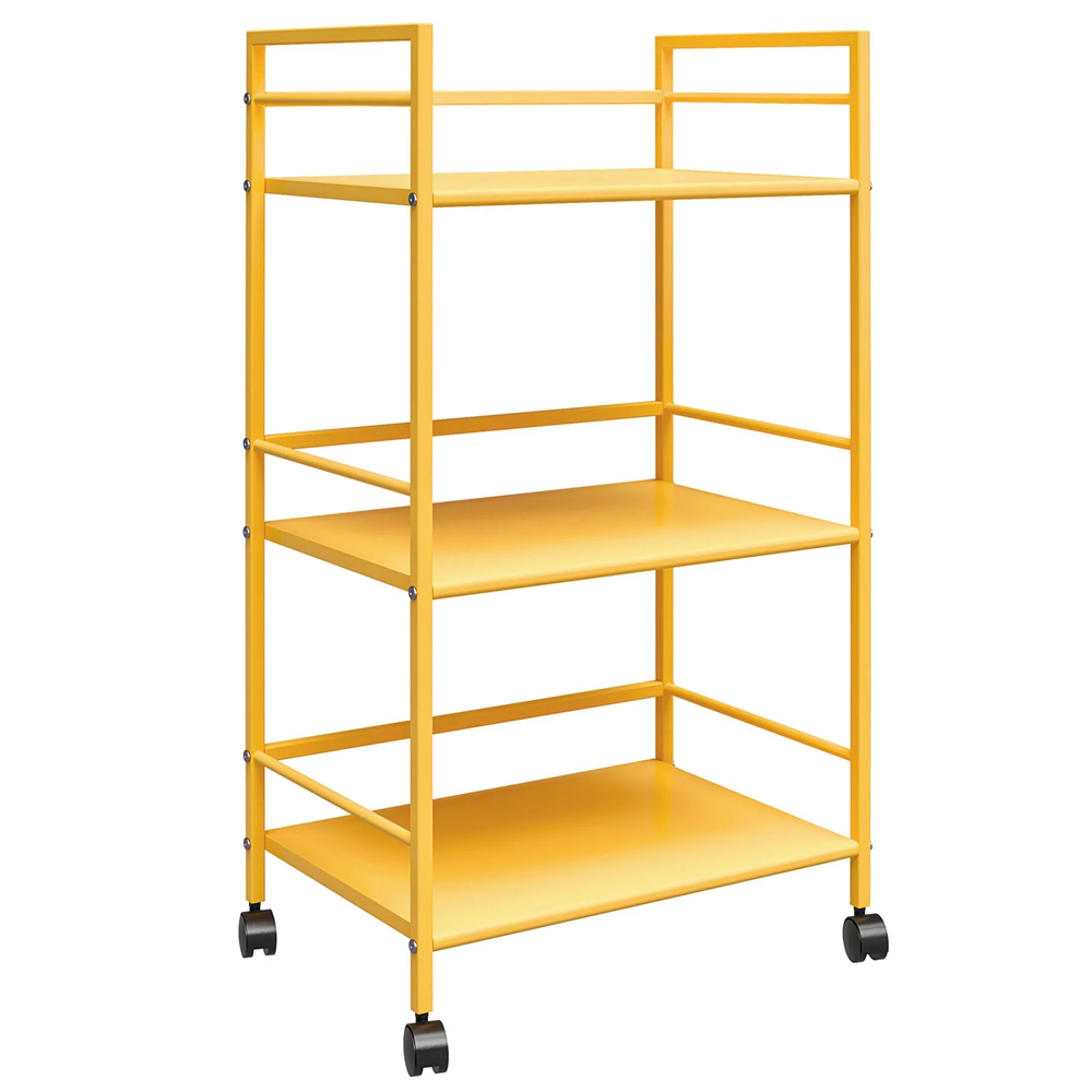Cerritos Metal Drinks Serving Trolley With 3 Shelves In Yellow