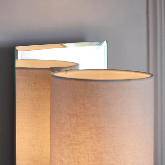 Cerritos Mirrored White Shade Wall Light In Bright Nickel