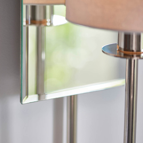 Cerritos Mirrored White Shade Wall Light In Bright Nickel