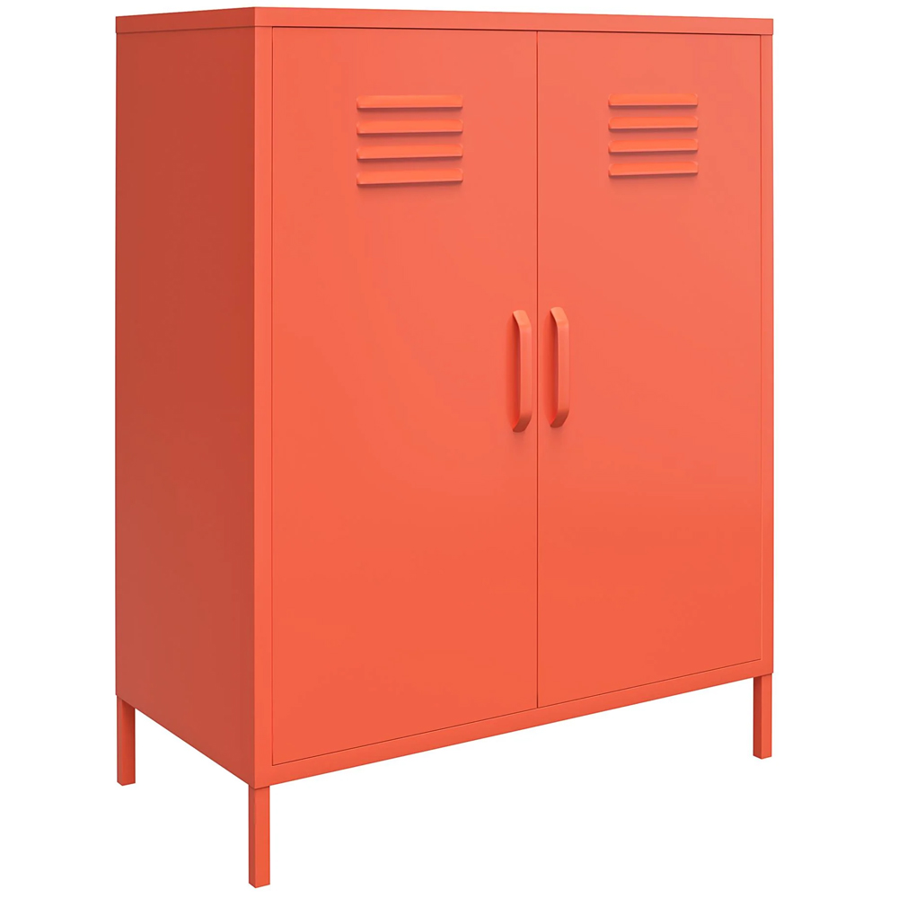Cerritos Narrow Metal Storage Cabinet With 2 Doors In Orange