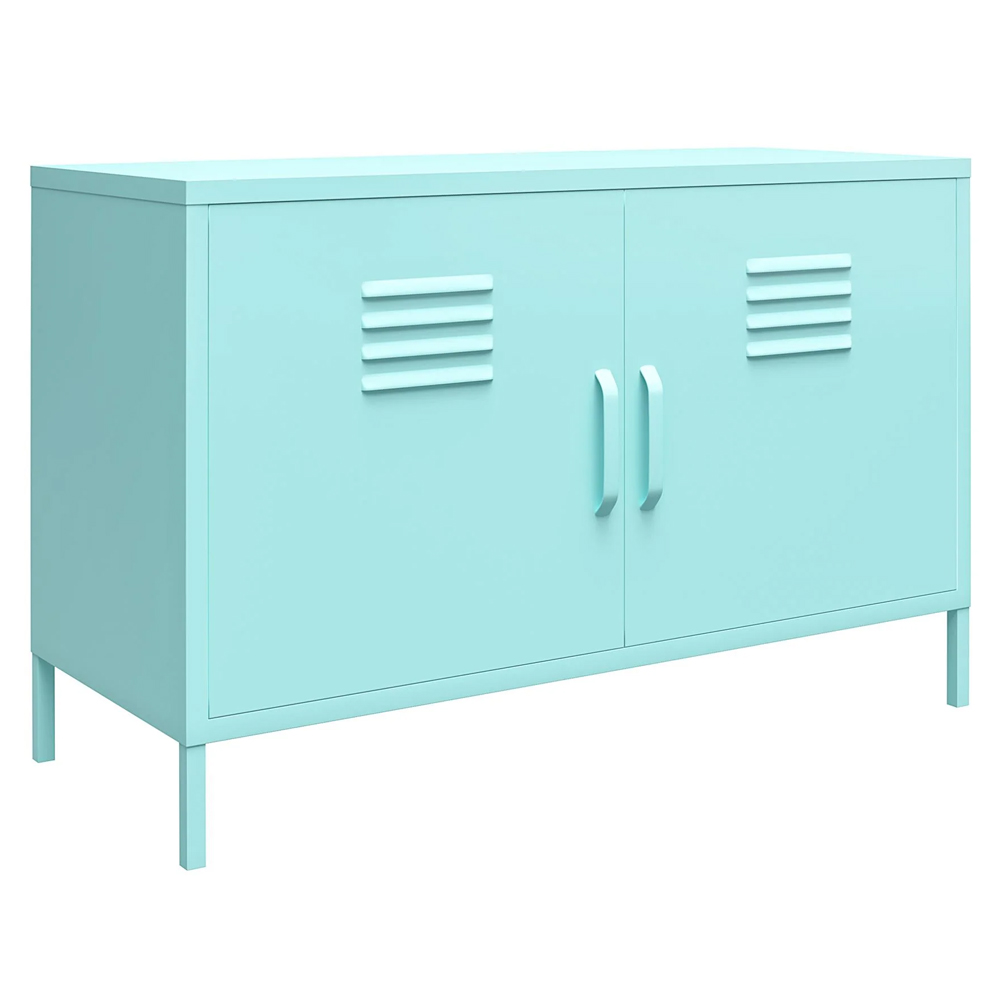 Cerritos Wide Metal Storage Cabinet With 2 Doors In Spearmint