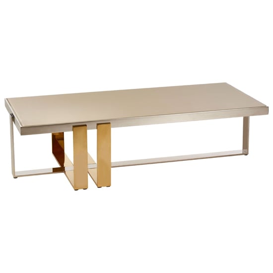 Product photograph of Cervantes Frosted Glass Top Coffee Table With Gold Metal Base from Furniture in Fashion