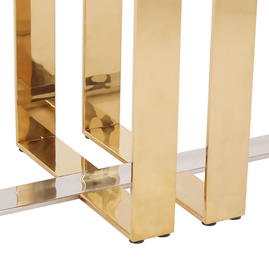 Cervantes Frosted Glass Top Console Table With Gold Metal Base_4