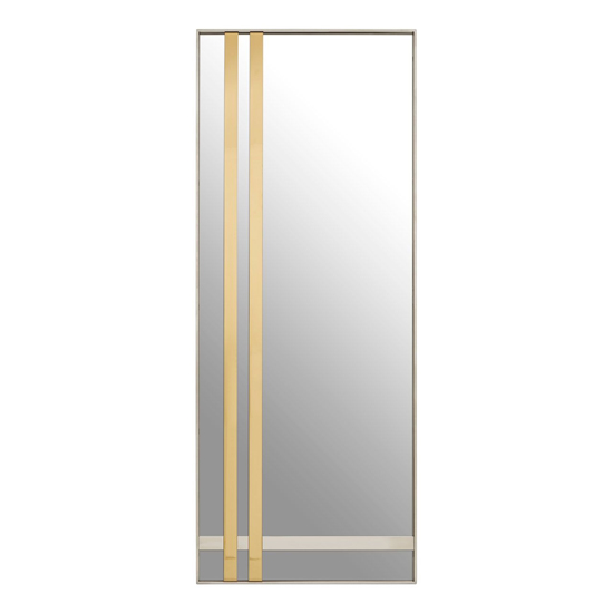 Cervantes Rectangular Wall Bedroom Mirror In Clear And Gold_2