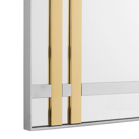 Cervantes Rectangular Wall Bedroom Mirror In Clear And Gold_3