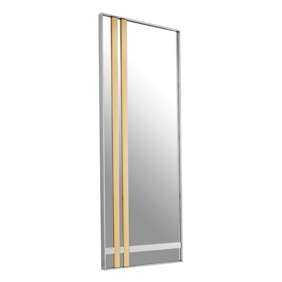 Product photograph of Cervantes Rectangular Wall Bedroom Mirror In Clear And Gold from Furniture in Fashion