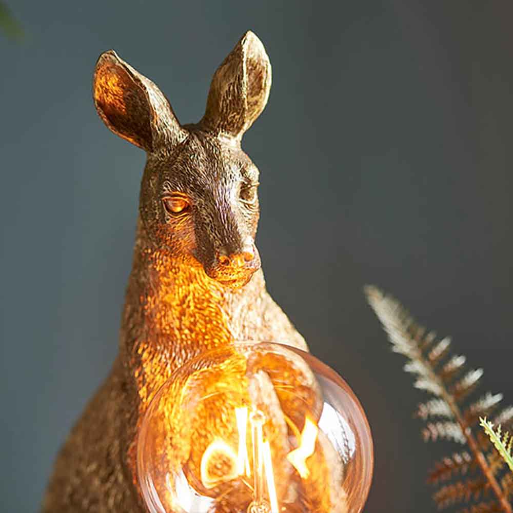 Cesme Kangaroo Shape Table Lamp In Vintage Gold