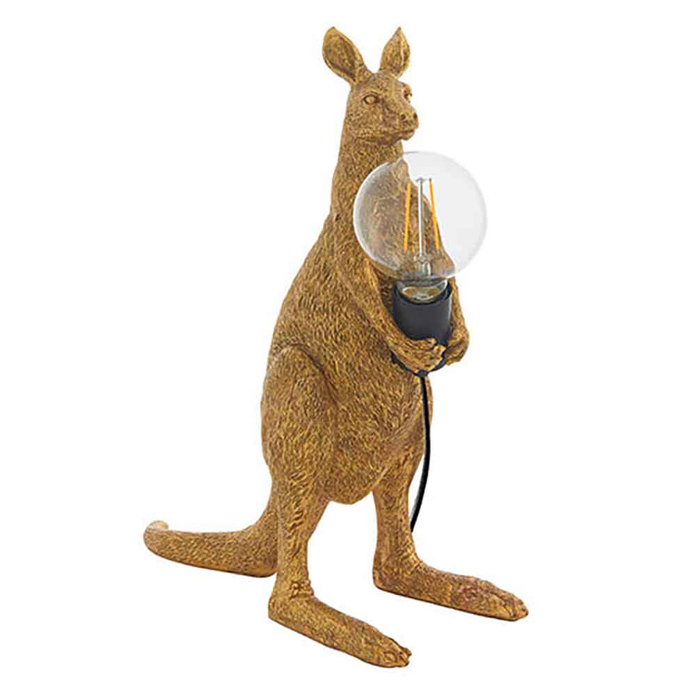 Cesme Kangaroo Shape Table Lamp In Vintage Gold